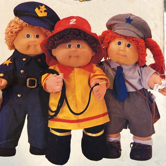 Cabbage Patch Kids Butterick 438 Clothes Pattern 1984 Fireman Policeman Mailman - Picture 2 of 10